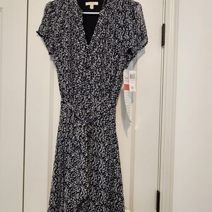 Floral Black and White Dress